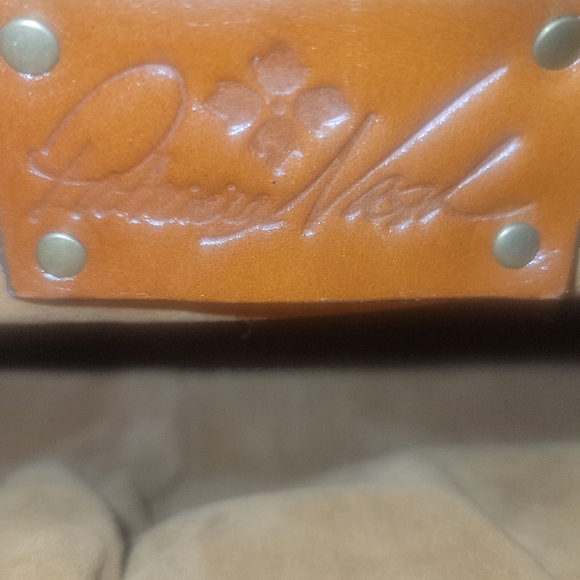 Patricia Nash Vintage Maxela Twist Lock Laser Floral Tan Leather Crossbody Bag - Picture 7 of 10